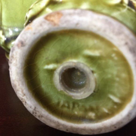 Vintage 70's Japan Ceramic S&P shakers Olive Green - Picture 4 of 4